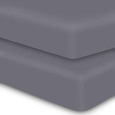 Moonqueen baby fitted crib sheet in soft microfiber grey, gentle on delicate skin.