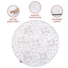 Moonsea 40-inch Round Play Mat flat view highlights generous space for crawling.