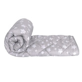 Moonsea baby blanket grey star closeup reveals soft microfiber touch for cozy naps.