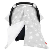 Moonsea baby carseat canopy star print gray shields sun and wind