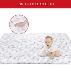 Moonsea baby play mat features non-slip back for secure play surface.
