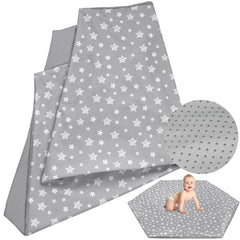 Moonsea baby playmat cover 59inch hexagon fit ensures secure play area.