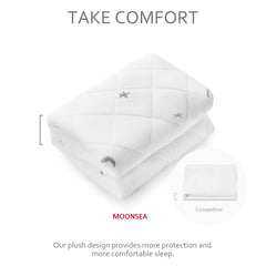 Moonsea bassinet pad cover 3D mesh breathable design improves airflow during sleep.