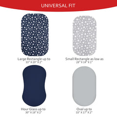 Moonsea bassinet sheets 4-pack navy fade-resistant microfiber for lasting color