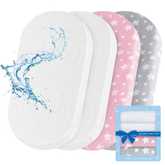Moonsea bassinet sheets 4-pack oval-fit in soft fabric for a snug, flexible bassinet fit.