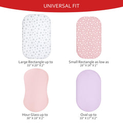 Moonsea bassinet-sheets-elastic-bottom-pink stays securely in place during night wakes