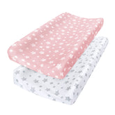 Moonsea changing pad cover pink-white pattern closeup, soft microfiber for gentle diaper changes