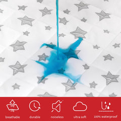 Moonsea crib mattress protector four-layer design reduces crinkling for quiet nights.