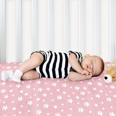 Moonsea crib sheets elastic edge provides snug fit for secure sleep.