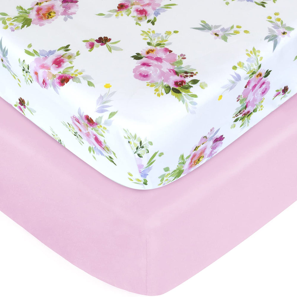 Moonsea crib sheets floral pack 1 feature soft, breathable fabric for comfortable naps