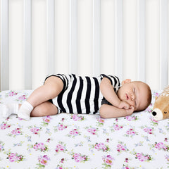 Moonsea crib sheets snug-fit-elastic-edge stay securely on standard crib mattresses