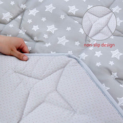 Moonsea hexagon playpen mat star pattern design, lovely print loved by toddlers