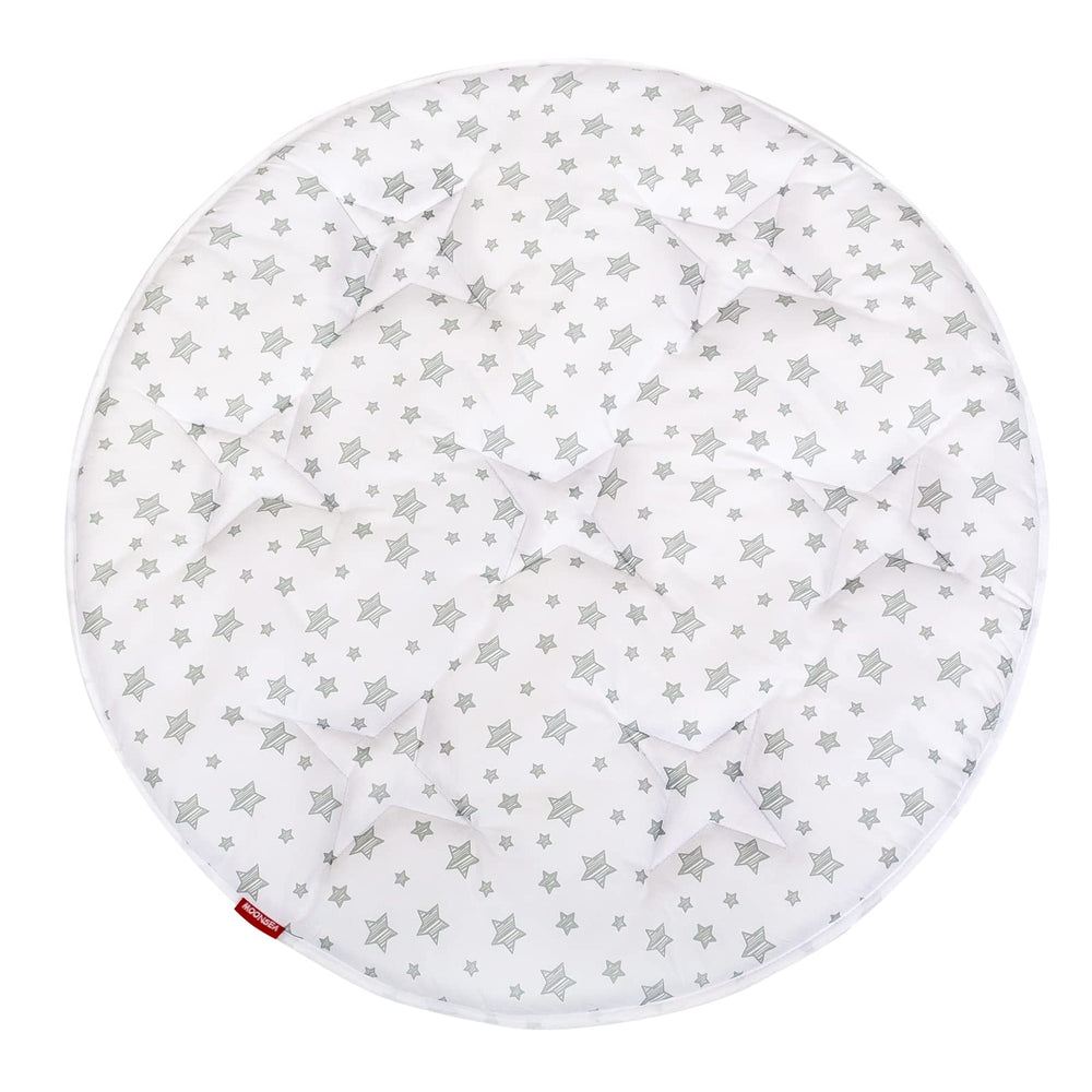 Moonsea Kids Pop-Up Tent with White Star creates a cozy indoor play space.