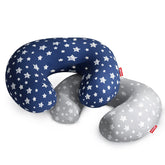 Moonsea nursing pillow cover gray star closeup showing ultra-soft fabric for baby's skin