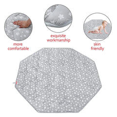 Moonsea octagon playpen mat grey star compatible with Regalo and hiccapop eight panel yards