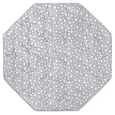 Moonsea octagon playpen mat grey star fabric closeup for soft baby crawl comfort