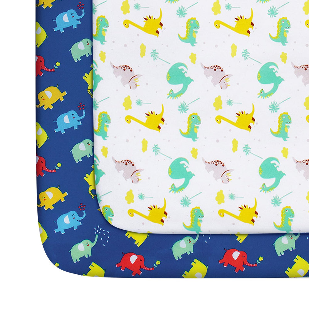 Moonsea Pack n Play sheets with dinosaur pattern offer gentle, breathable comfort and easy-care durability.