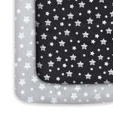 Moonsea Pack N Play Sheets close-up reveals soft microfiber for breathable nap-time comfort.