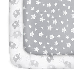 Moonsea pack n play sheets stars pattern for a soft, cozy sleep surface.