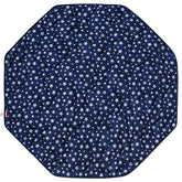 Moonsea playpen mat navy octagon closeup showing plush padding for comfy crawls