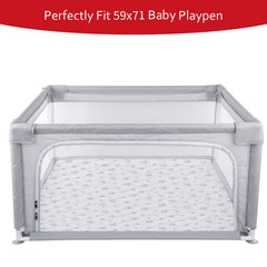 Moonsea premium foam baby play mat flat-71x59 ready for roomy floor play.