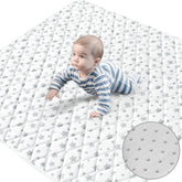 Moonsea premium foam baby play mat folded compactly for easy storage and transport.