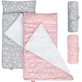 Moonsea Toddler Nap Mat 2 Pack folded for travel and easy transport