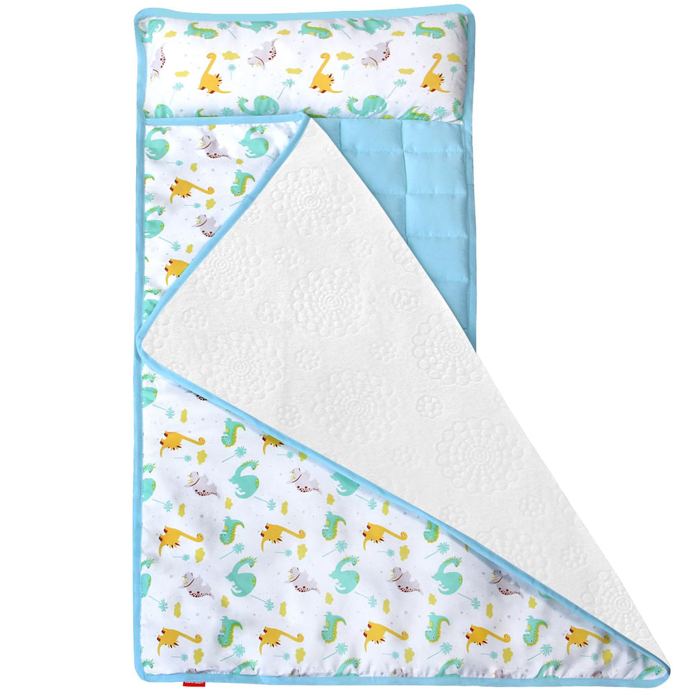 Moonsea toddler nap mat close-up showing soft fleece minky texture for cozy rest