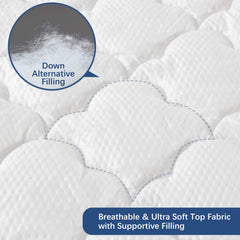 Moonsea toddler travel mattress protector plush top provides soft, silent comfort for nap times.