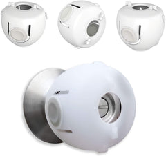 Moonybaby door knob safety cover close-up white demonstrates soft edges for gentle handling.
