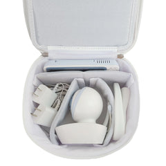 Moonybaby travel bag side view showing slim profile fits in luggage