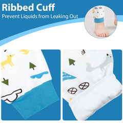 MooMoo Baby diaper pants material layers image shows breathable cotton outer with TPU waterproof middle.