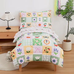 Mooreeke toddler bedding comforter with green butterfly pattern for cozy nights