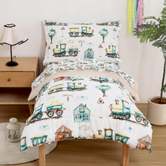 Mooreeke toddler bedding set comforter on bed, showing soft warmth and plush comfort