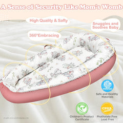 morabloomy elephant portable baby lounger handle for easy room-to-room transport