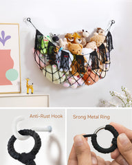 MORCCO plushie net hammock with lights showing cozy bedroom decor