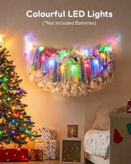 MORCCO stuffed animal hammock boho with rainbow tassels enhances nursery decor