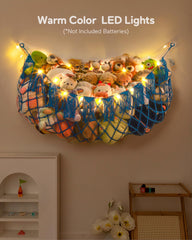 MORCCO plush toy hammock with night light tassels adds nursery charm.