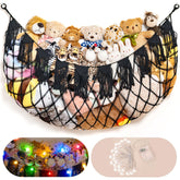 MORCCO stuffed animal hammock wall-mounted, ideal for space-saving toy organization.
