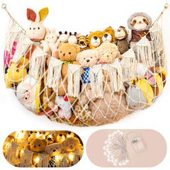 MORCCO stuffed animal hammock wall-mounted stores plush toys neatly, saving floor space.