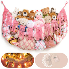 Morcco stuffed animal storage hammock wall-mount saves floor space and keeps plush toys accessible.
