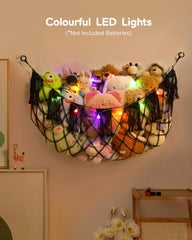 MORCCO versatile storage hammock in nursery with toys, clothes, and pillows neatly stored