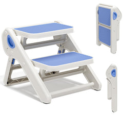 MoreFeel foldable toddler stool setup at counter height for safe reach