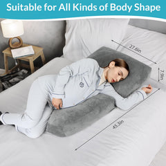 Morelexa pregnancy pillow circular cutout design fits belly curve for enhanced abdomen support