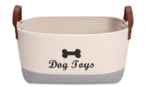 Morezi large cotton dog toy basket front view shows ample toy storage and neutral decor.