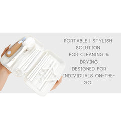 Morgan and Brooks 2-in-1 brush with hidden detail brush revealed.