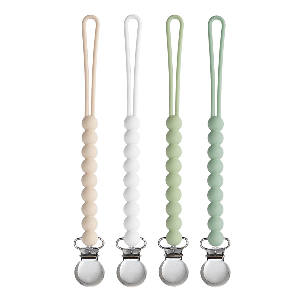 MORIBOX paci clip beige packaging, ideal for gifting at baby showers