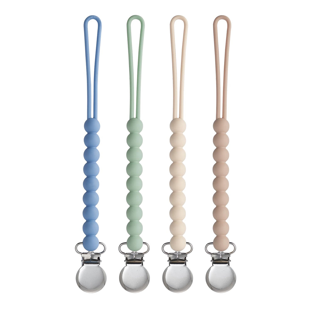 MORIBOX paci clip beige set keeps pacifier close and clean for calmer baby moments.