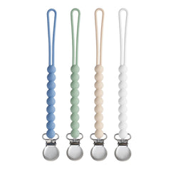 MORIBOX pacifier clip beige helps keep pacifier within reach during outings.