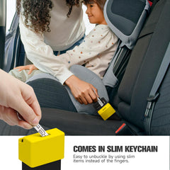 MORLIKE LIVING buckle guard installed in car seat prevents unbuckling